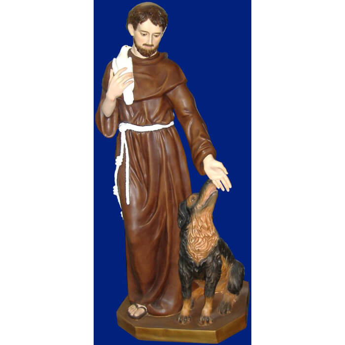 St. Francis 60 Inch with dog,St. Francis Sixty Inch with dog,St. Francis with dog Statue,60 Inch St. Francis with dog,Sixty Inch St. Francis with dog Statue