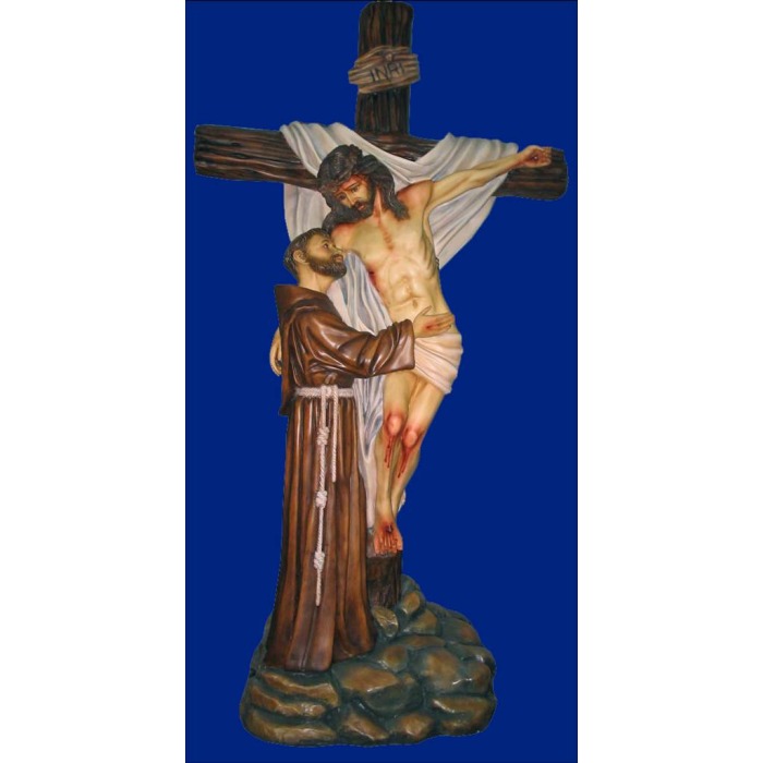 Embrace of St. Francis 55 Inch,Embrace of St. Francis Fifty Five Inch,Embrace of St. Francis Saint Statue,55 Inch Embrace of St. Francis,Fifty Five Inch Embrace of St. Francis Statue