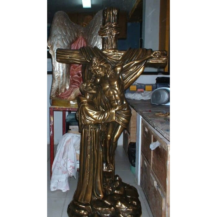 Embrace of St. Francis 55 Inch,Embrace of St. Francis Fifty Five Inch,Embrace of St. Francis Saint Statue,55 Inch Embrace of St. Francis,Fifty Five Inch Embrace of St. Francis Statue