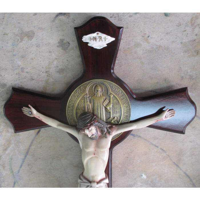 Crucifix 24 Inch St. Benedict,Crucifix Twenty Four Inch St. Benedict,Crucifix St. Benedict Statue,24 Inch Crucifix St. Benedict,Twenty Four Inch Crucifix St. Benedict Statue